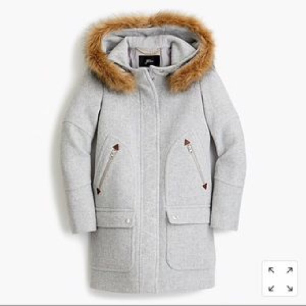 NWT J. Crew Chateau parka in Italian stadium cloth wool Size 10 Tall